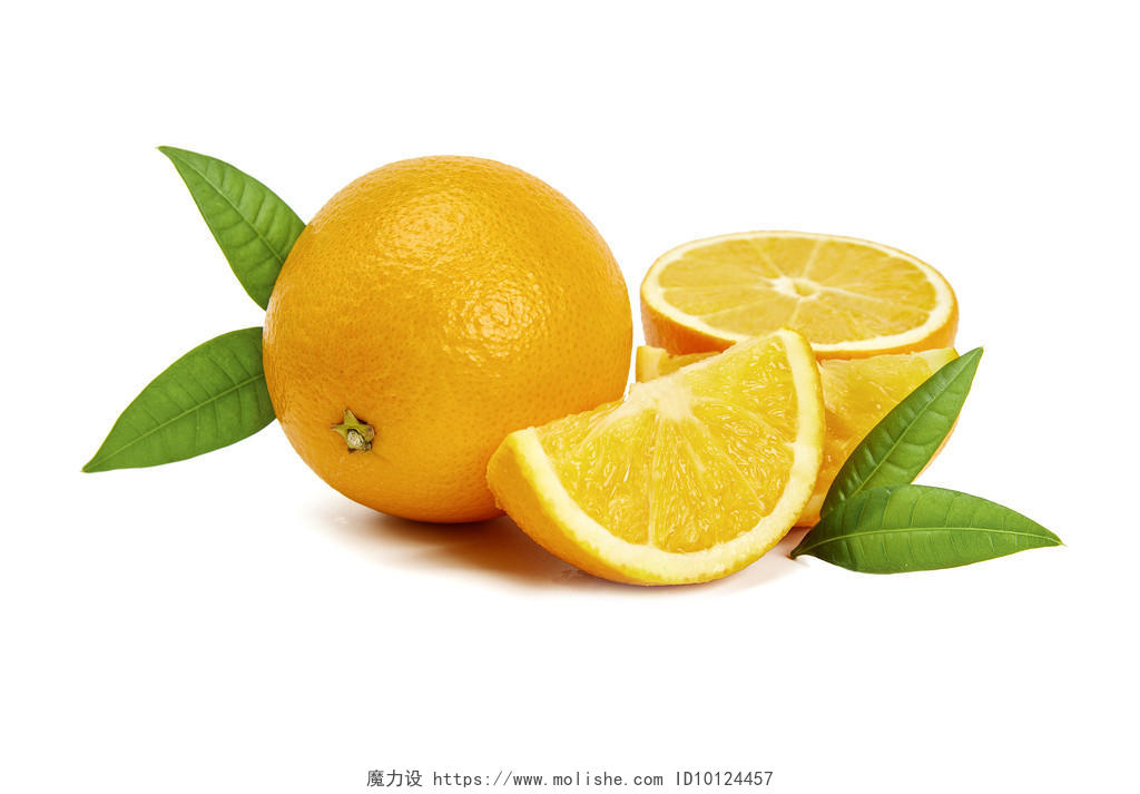 白底小清新橙子背景图片